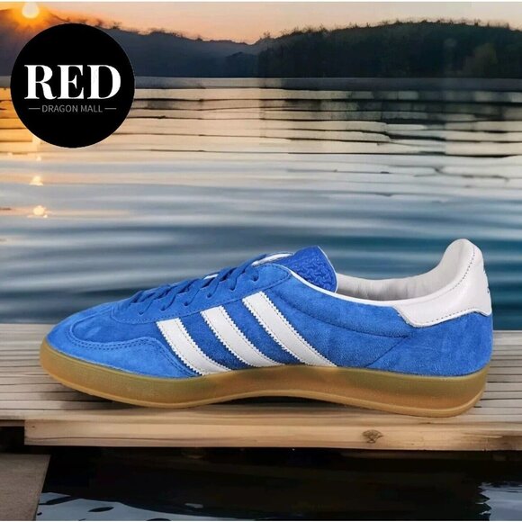 Adidas Gazelle Indoor Casual Low top Sneakers Blue White H06260 - Men's Size 11 - Picture 15 of 16